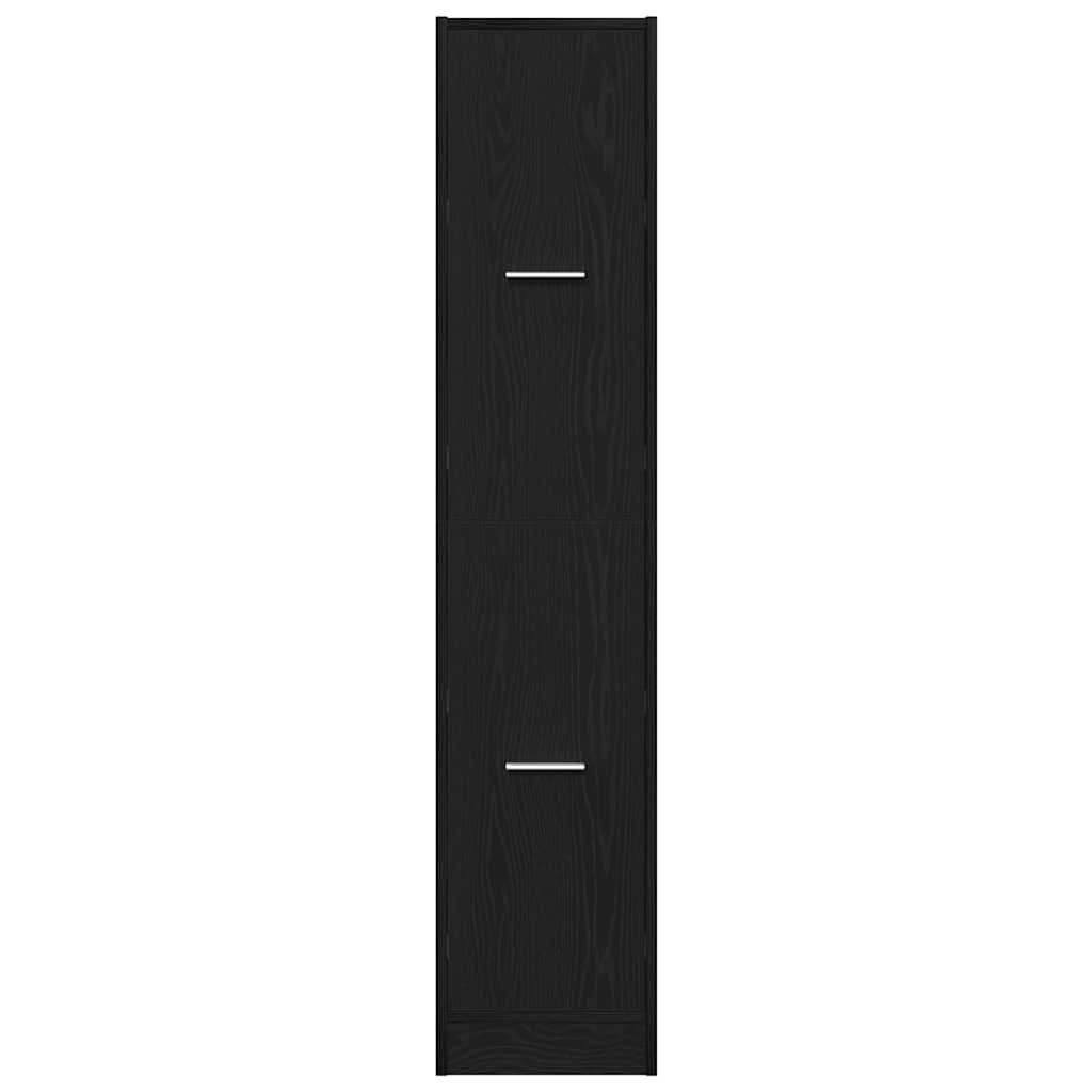 Apothekerskast 30x41x144,5 cm bewerkt hout zwart eikenkleurig