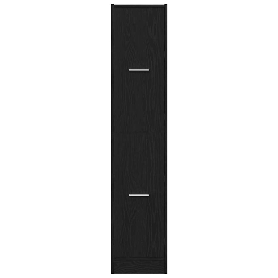 Apothekerskast 30x41x144,5 cm bewerkt hout zwart eikenkleurig