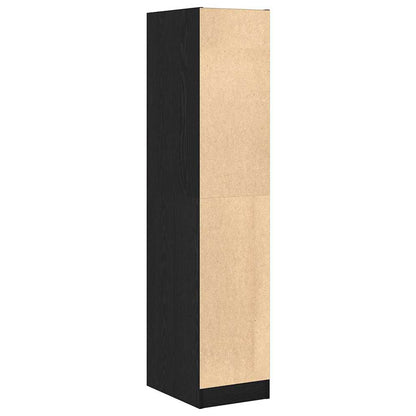 Apothekerskast 30x41x144,5 cm bewerkt hout zwart eikenkleurig