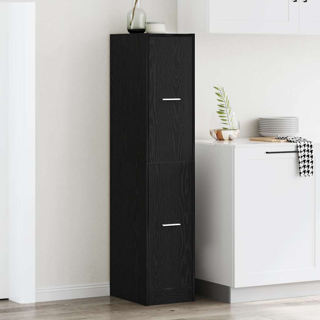 Apothekerskast 30x41x144,5 cm bewerkt hout zwart eikenkleurig