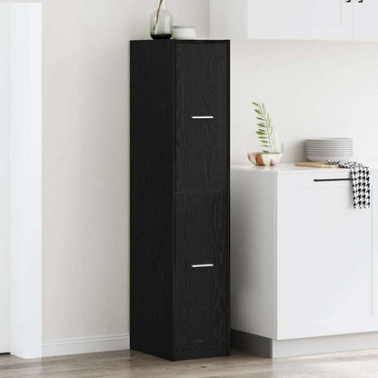 Apothekerskast 30x41x144,5 cm bewerkt hout zwart eikenkleurig