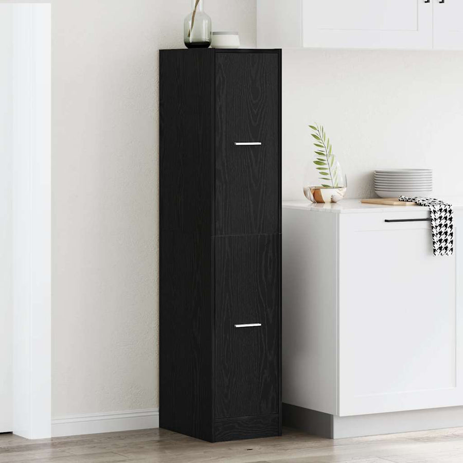 Apothekerskast 30x41x144,5 cm bewerkt hout zwart eikenkleurig