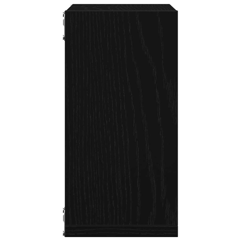 Wandschappen kubus 2 st 30x15x30 cm bewerkt hout zwart eiken