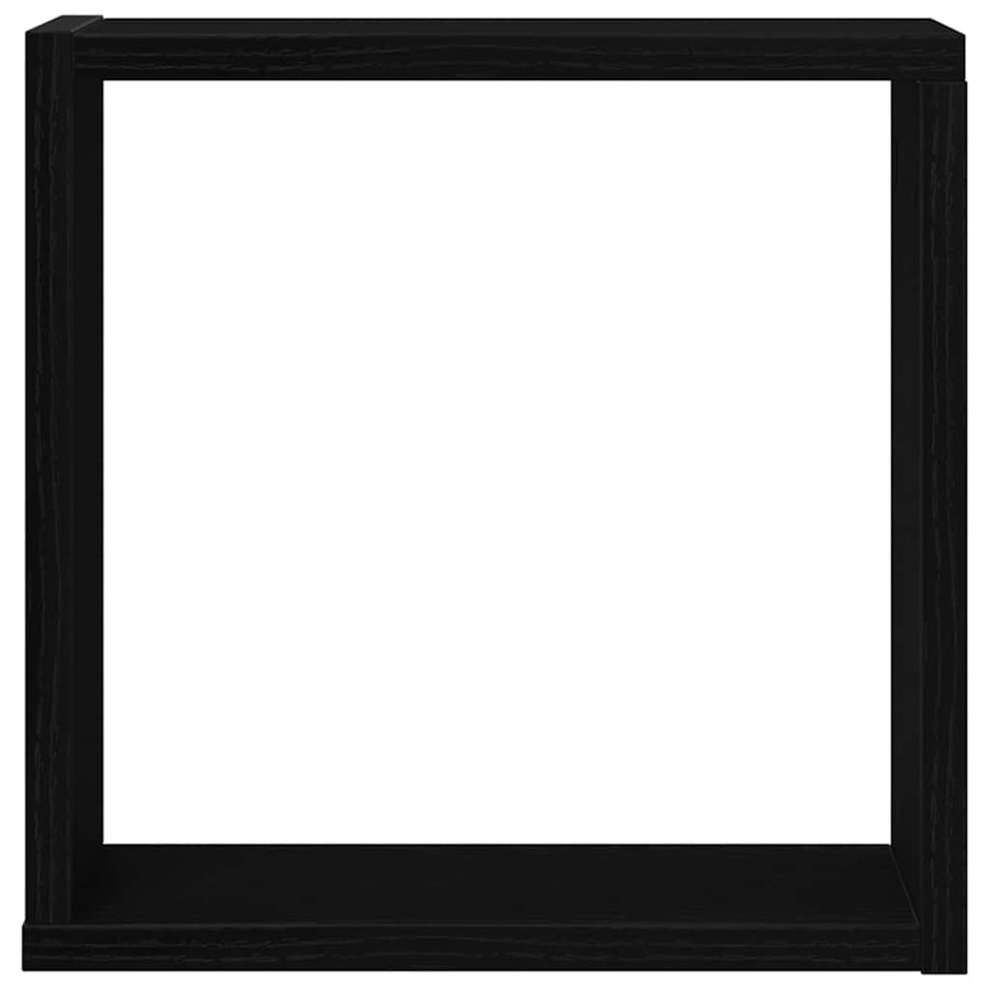 Wandschappen kubus 6 st 30x15x30 cm bewerkt hout zwart eiken
