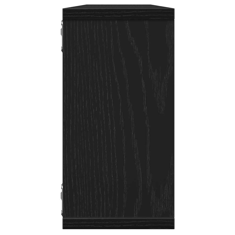 Wandrekken Kubusvormig 2 st 100x15x30 cm spaanplaat zwart