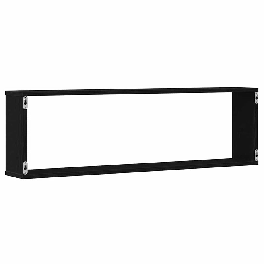 Wandrekken Kubusvormige 4 st 100x15x30 cm spaanplaat zwart
