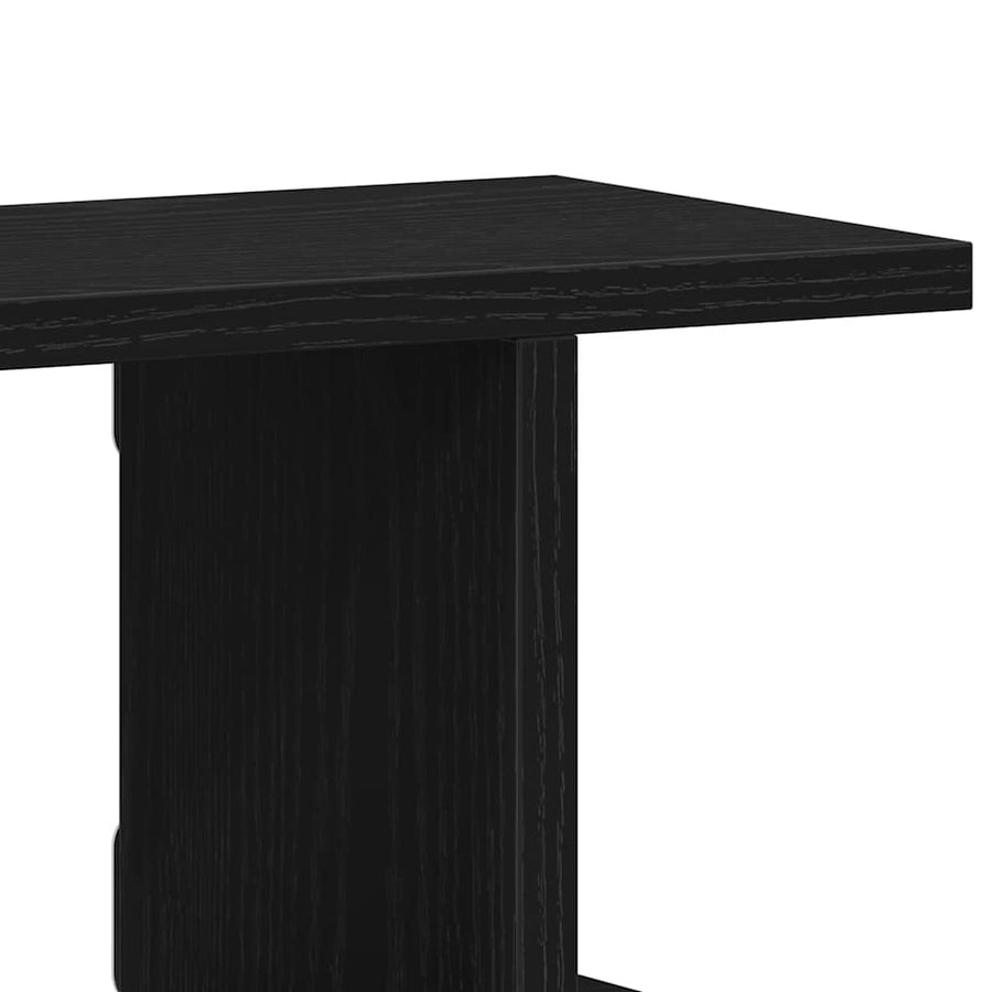 Wandplanken 2 st 75x18x20 cm spaanplaat zwart eikenkleurig
