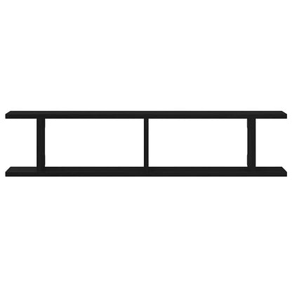 Wandplanken 2 st 90x18x20 cm spaanplaat zwart eikenkleurig