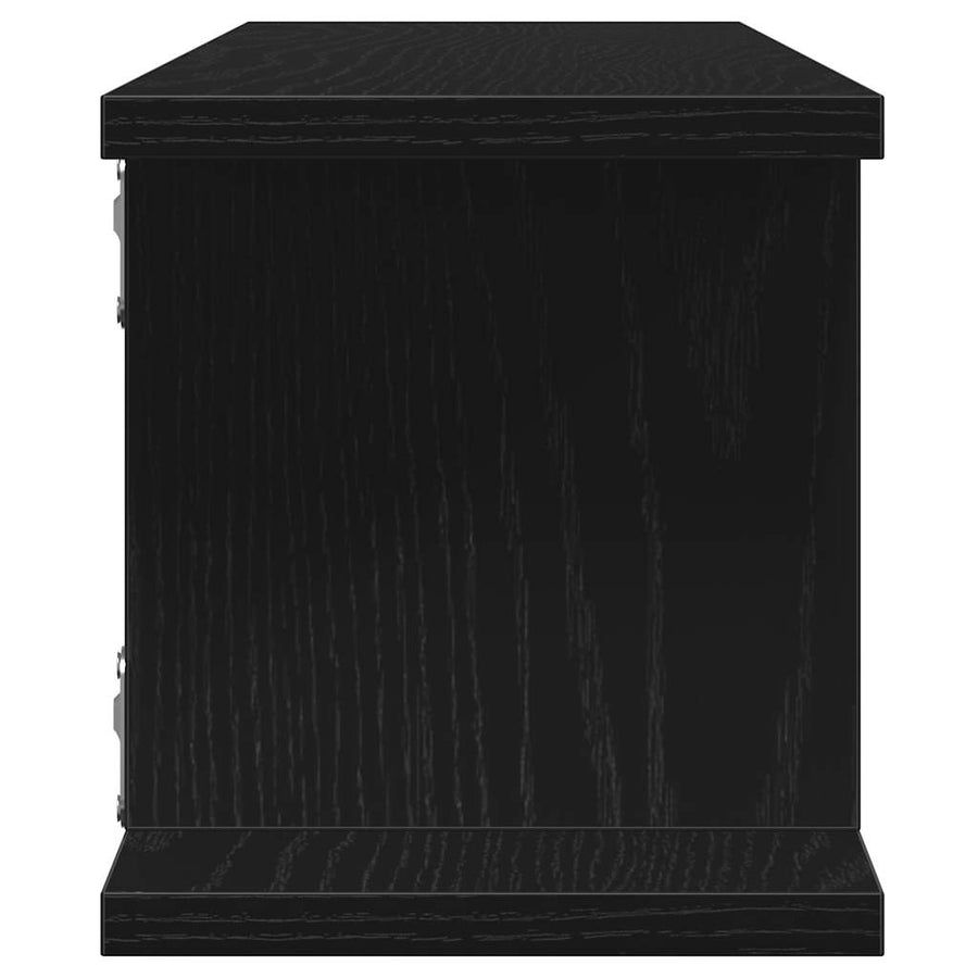 Wandplanken 2 st 90x18x20 cm spaanplaat zwart eikenkleurig