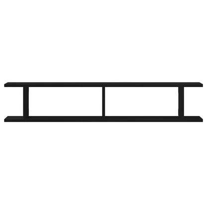 Wandplanken 2 st 105x18x20 cm spaanplaat zwart eikenkleurig