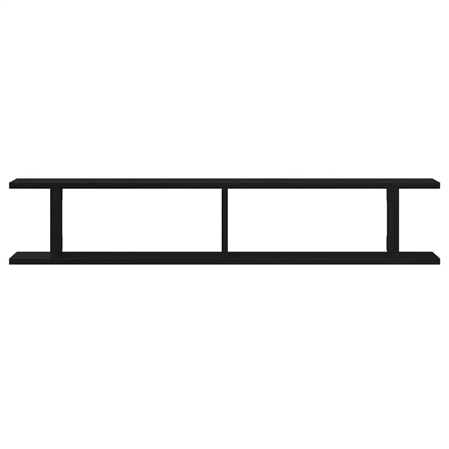 Wandplanken 2 st 105x18x20 cm spaanplaat zwart eikenkleurig
