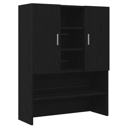Wasmachinekast 70,5x25,5x90 cm zwart eikenkleurig