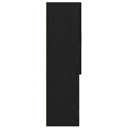 Wasmachinekast 70,5x25,5x90 cm zwart eikenkleurig