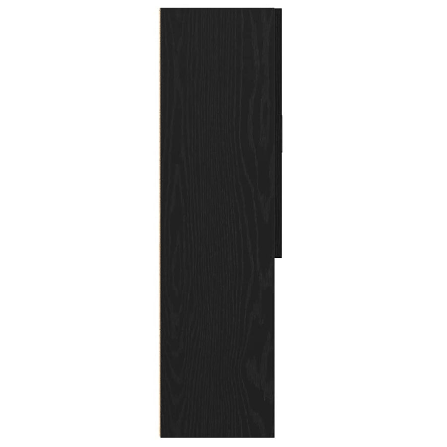 Wasmachinekast 70,5x25,5x90 cm zwart eikenkleurig
