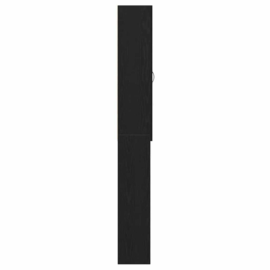Wasmachinekast 64x25,5x190 cm zwart eikenkleur