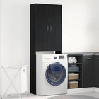 Washing machine cabinet 64x25.5x190 cm black oak colour