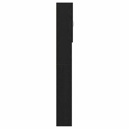 Wasmachinekast 64x25,5x190 cm zwart eikenkleur