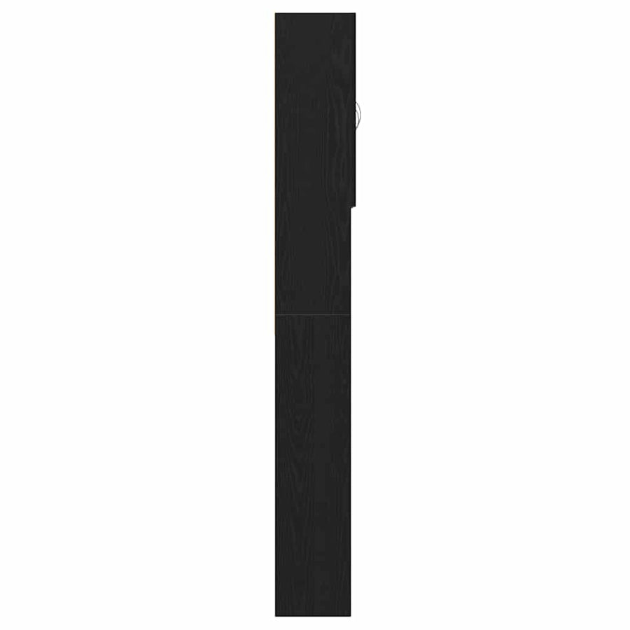 Wasmachinekast 64x25,5x190 cm zwart eikenkleur
