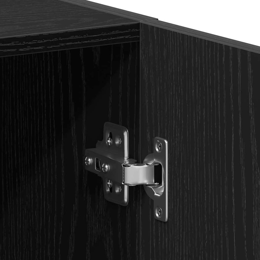 Wasmachinekast 64x25,5x190 cm zwart eikenkleur