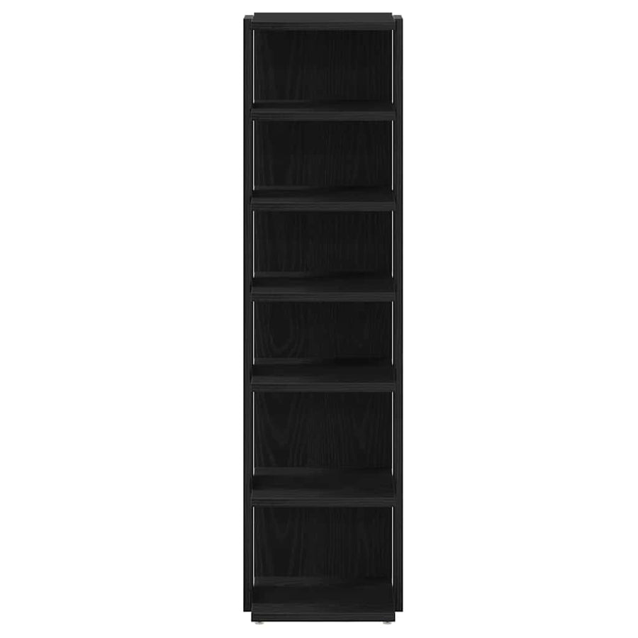 Schoenenkast 25x27x102 cm bewerkt hout zwart eikenkleur