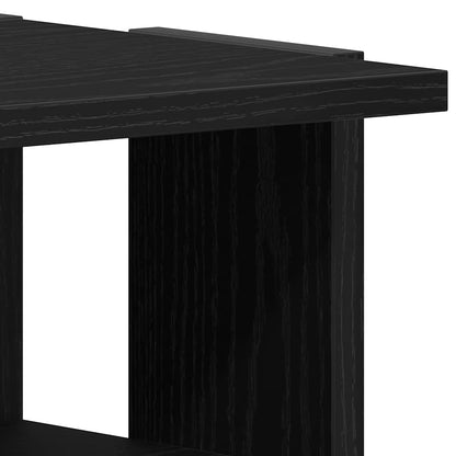 Schoenenkast 25x27x102 cm bewerkt hout zwart eikenkleur