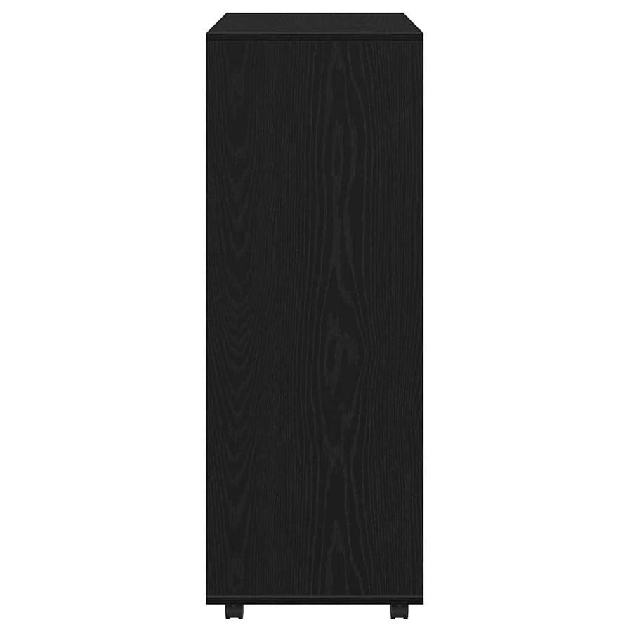 Kledingkast 80x40x110 cm bewerkt hout zwart eikenkleur