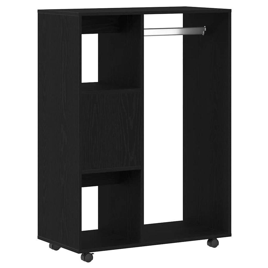 Kledingkast 80x40x110 cm bewerkt hout zwart eikenkleur