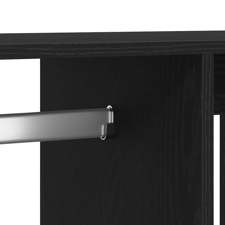 Kledingkast 80x40x110 cm bewerkt hout zwart eikenkleur