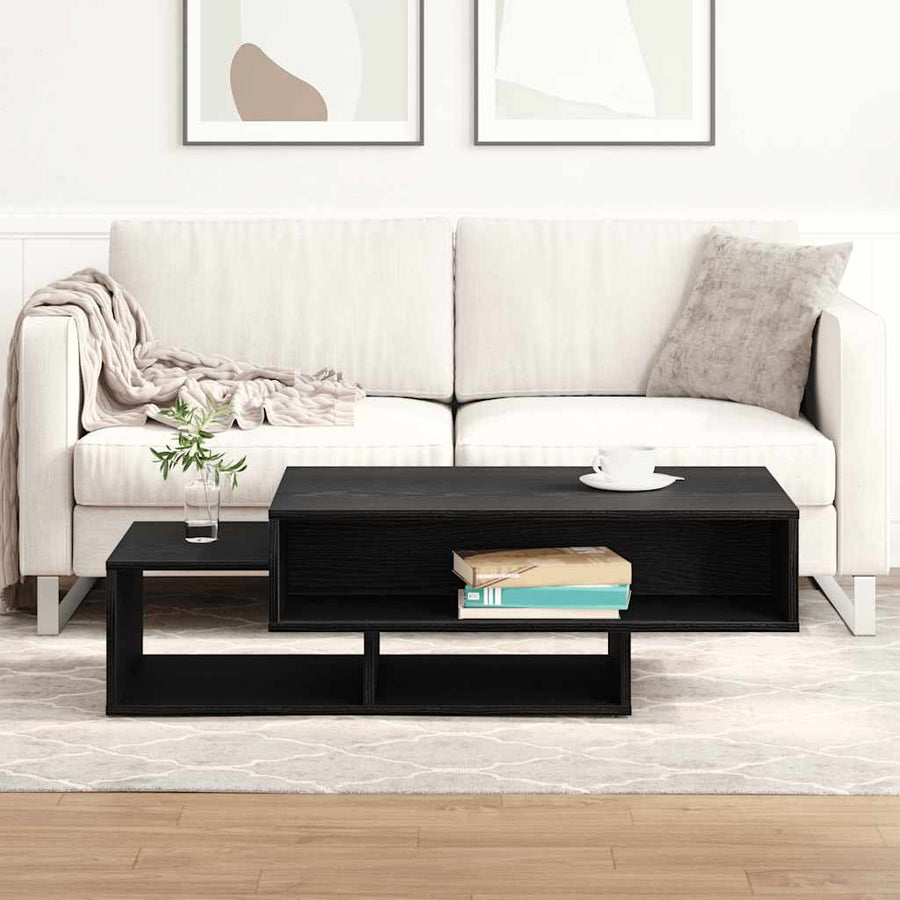 Salontafel 105x55x32 cm bewerkt hout zwart eikenkleur
