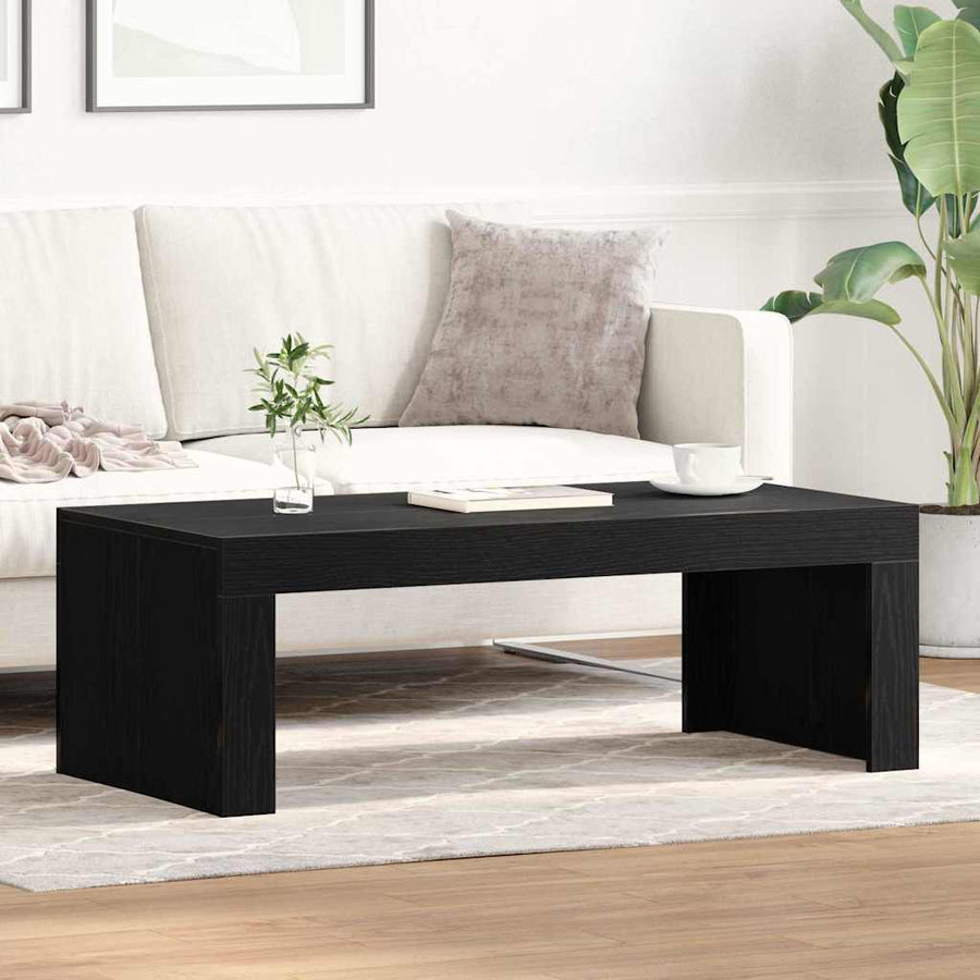 Salontafel Zwart Eiken 102 x 50 x 35 cm Bewerkt hout