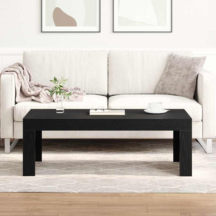Salontafel Zwart Eiken 102 x 50 x 35 cm Bewerkt hout