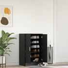 Shoe Cabinet 60x35x92 cm Chipboard Black Oak