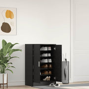 Schoenenkast 60x35x92 cm spaanplaat zwart eiken