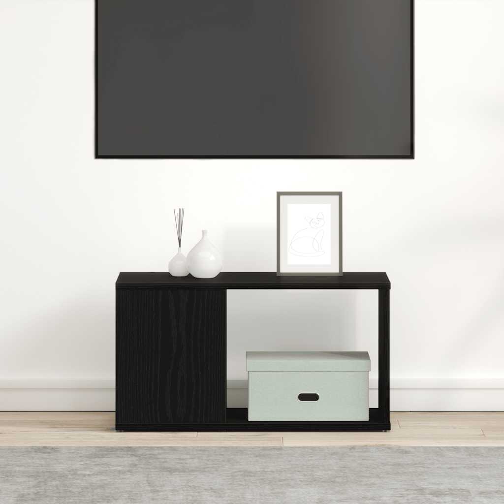 Tv-meubel 60x24x32 cm spaanplaat zwart eikenkleurig