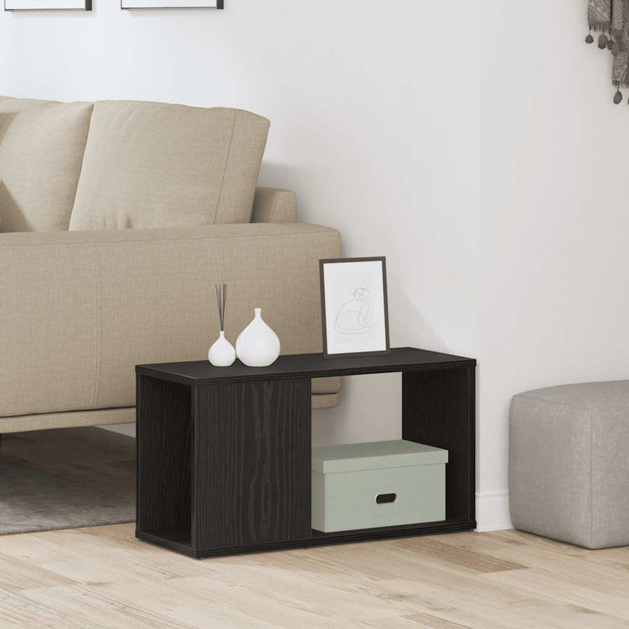 Tv-meubel 60x24x32 cm spaanplaat zwart eikenkleurig
