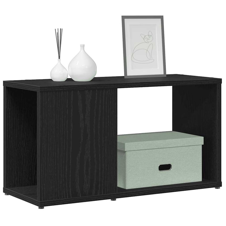 Tv-meubel 60x24x32 cm spaanplaat zwart eikenkleurig
