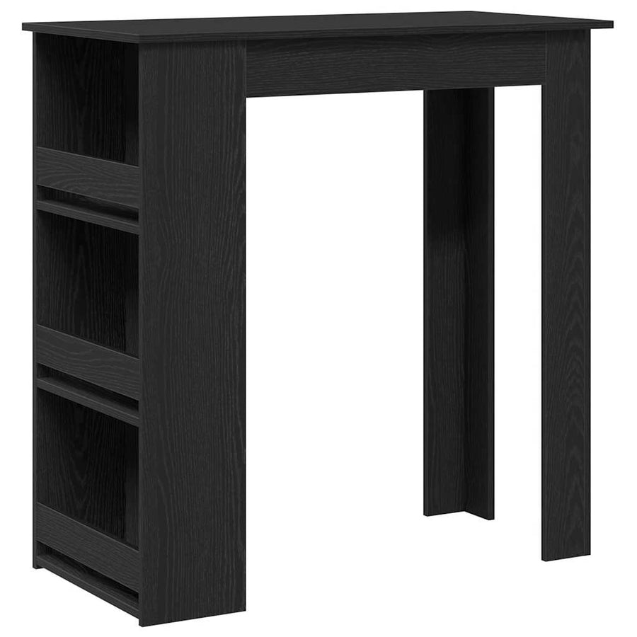 Bartafel met opbergrek 102x50x103,5 cm zwart eikenkleurig