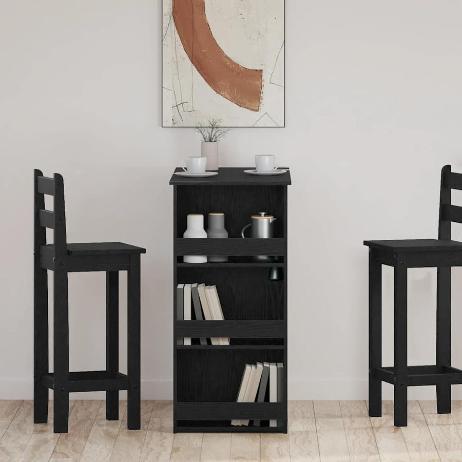 Bartafel met opbergrek 102x50x103,5 cm zwart eikenkleurig