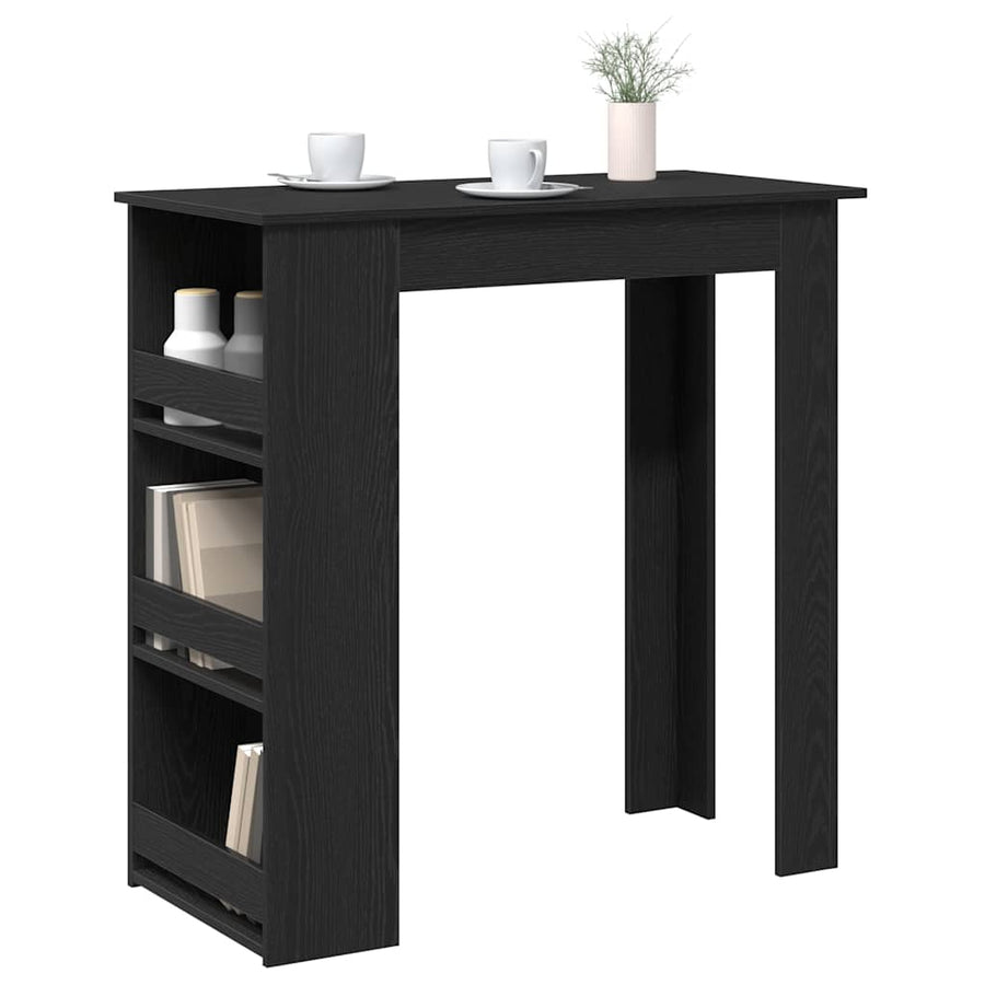 Bartafel met opbergrek 102x50x103,5 cm zwart eikenkleurig