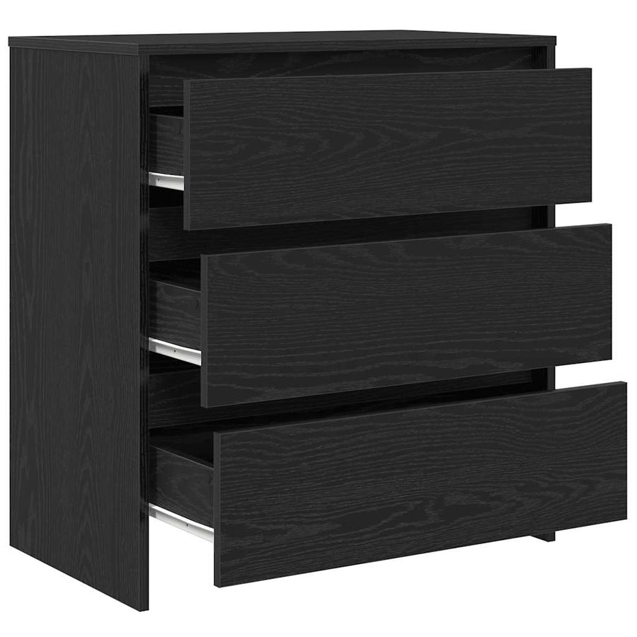 Dressoir 70x41x75 cm bewerkt hout zwart eikenkleur
