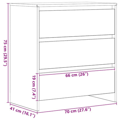 Dressoir 70x41x75 cm bewerkt hout zwart eikenkleur