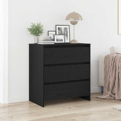 Dressoir 70x41x75 cm bewerkt hout zwart eikenkleur