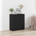 Sideboard with drawer Black Oak 60 x 30 x 70 cm Engineered wood