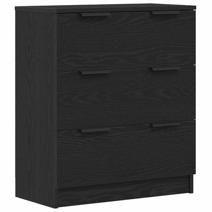 Dressoir met lade Zwart Eiken 60 x 30 x 70 cm Bewerkt hout