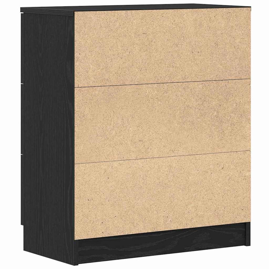 Dressoir met lade Zwart Eiken 60 x 30 x 70 cm Bewerkt hout