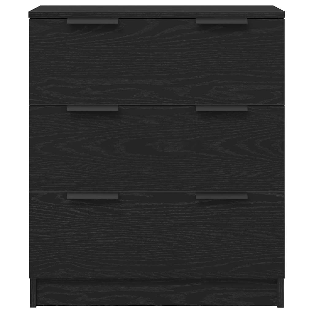 Dressoir met lade Zwart Eiken 60 x 30 x 70 cm Bewerkt hout