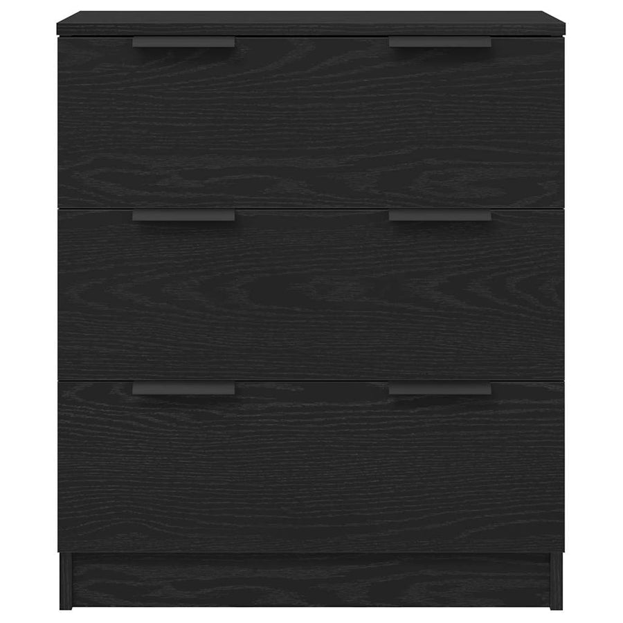 Dressoir met lade Zwart Eiken 60 x 30 x 70 cm Bewerkt hout