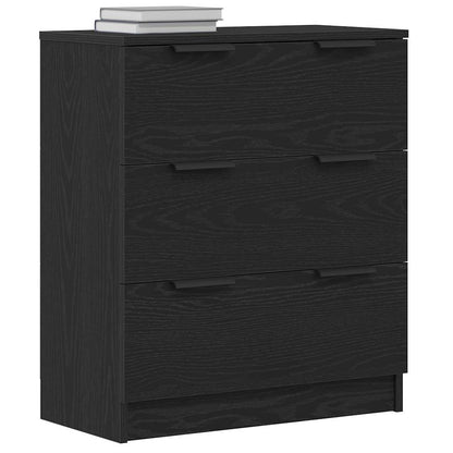 Dressoir met lade Zwart Eiken 60 x 30 x 70 cm Bewerkt hout
