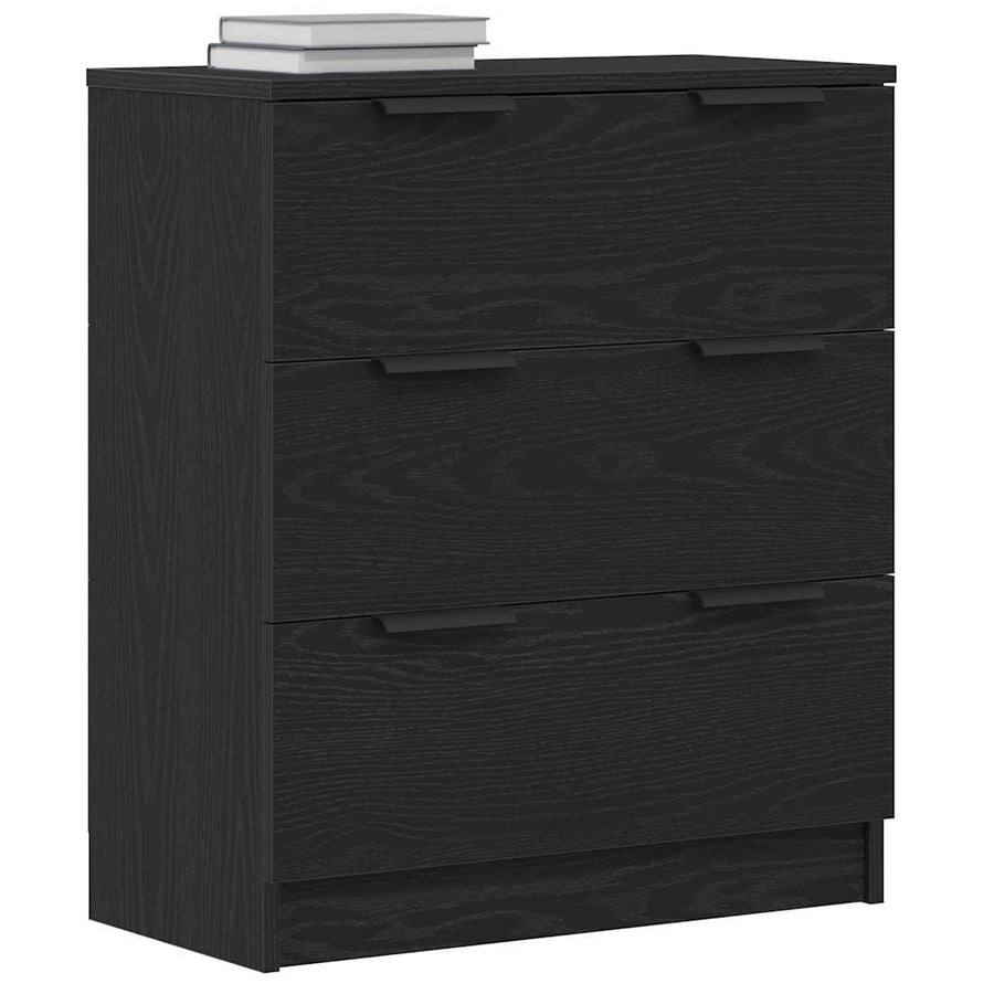 Dressoir met lade Zwart Eiken 60 x 30 x 70 cm Bewerkt hout