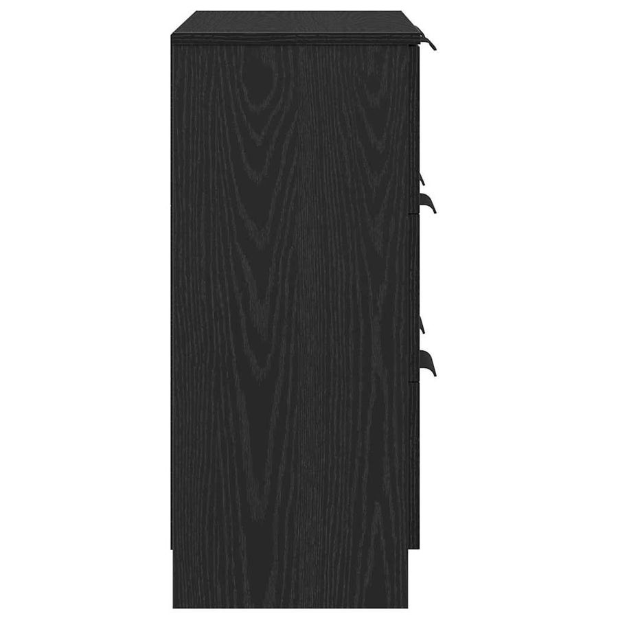 Dressoir met lade Zwart Eiken 60 x 30 x 70 cm Bewerkt hout